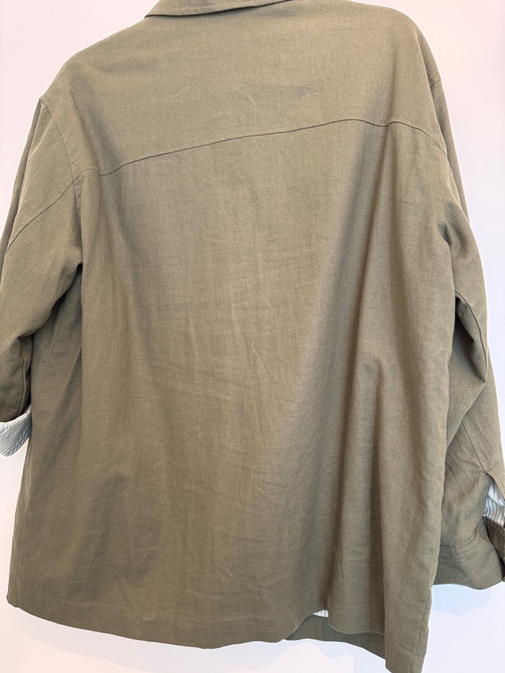 Zara Olive Utility Button-Up Coat Jacket - Picture 5 of 6